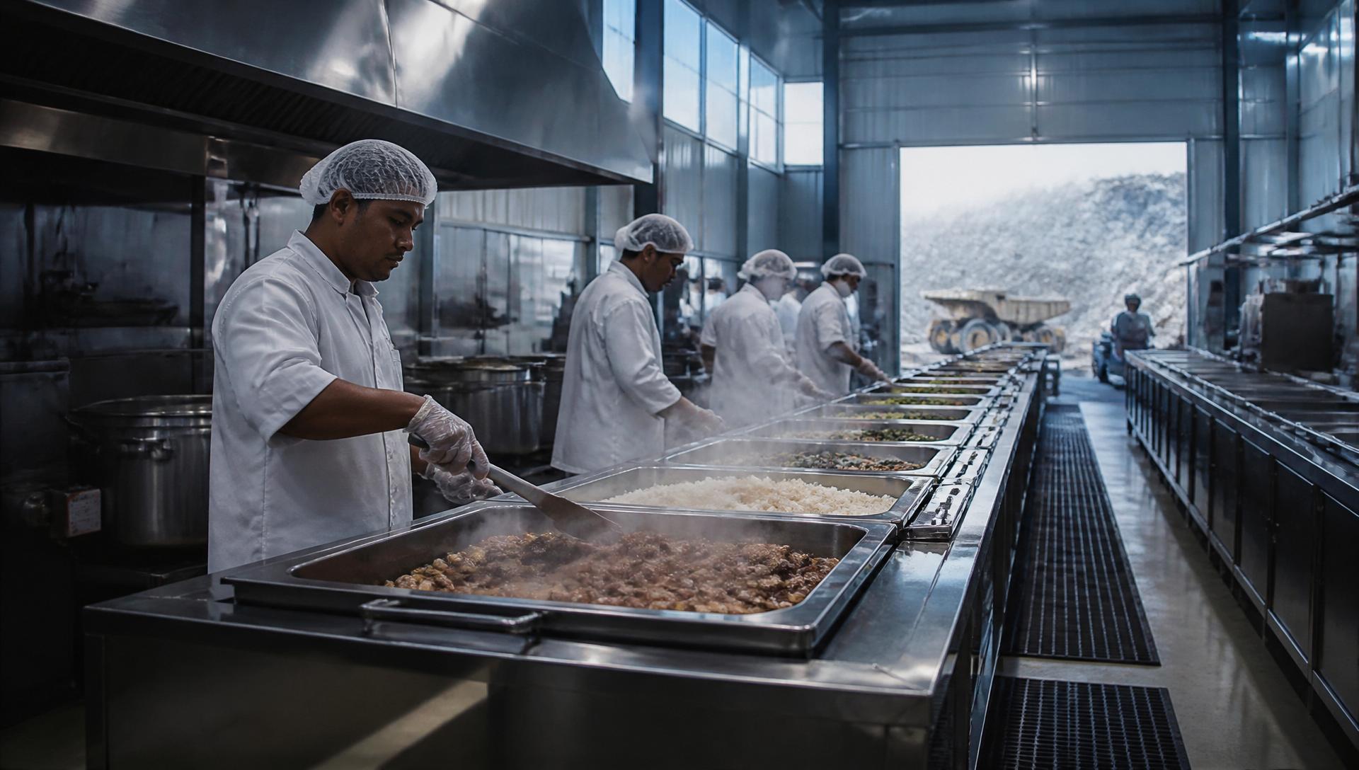 Equipe da Gaúcha em operação numa cozinha industrial de grande porte